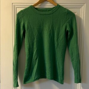 J. Crew Vibrant Cashmere Green Crew Neck Sweater - brand/size tag missing